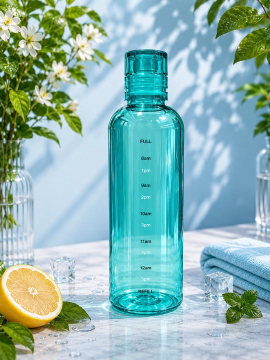 800 ml hajmli suv shishasi, motivatsion vaqt shkalasi bilan