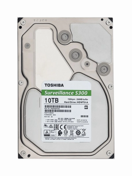 Жесткий диск HDD 10TB Toshiba S300 HDWT31AUZSVA 7200RPM 256MB 3.5 SATA 6Gb/s OEM - 