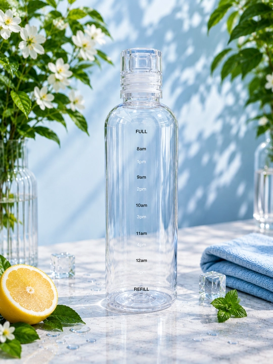 800 ml hajmli suv shishasi, motivatsion vaqt shkalasi bilan