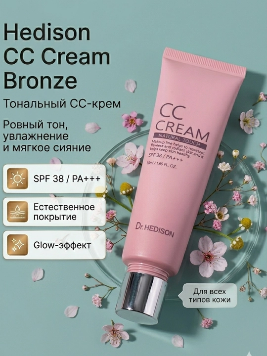 Тональный крем Hedison CC Cream BRONZE with SPF 38+++ - 