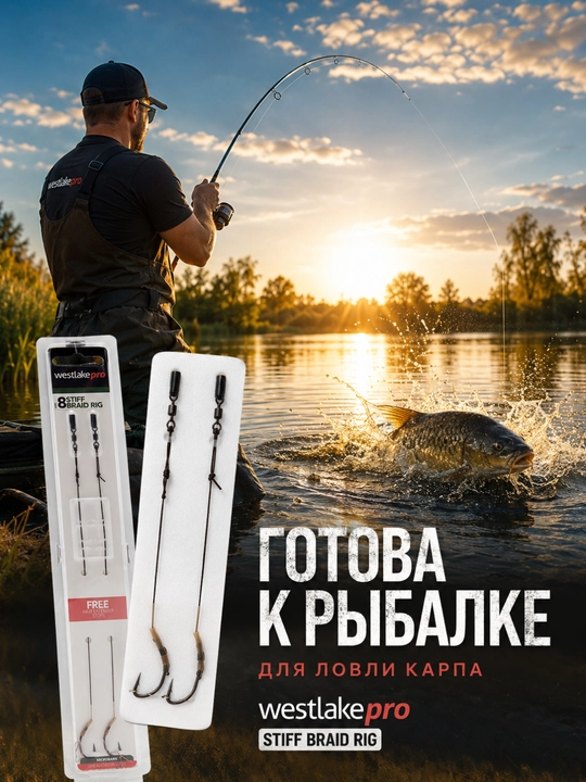 Готовый карповый монтаж-поводок