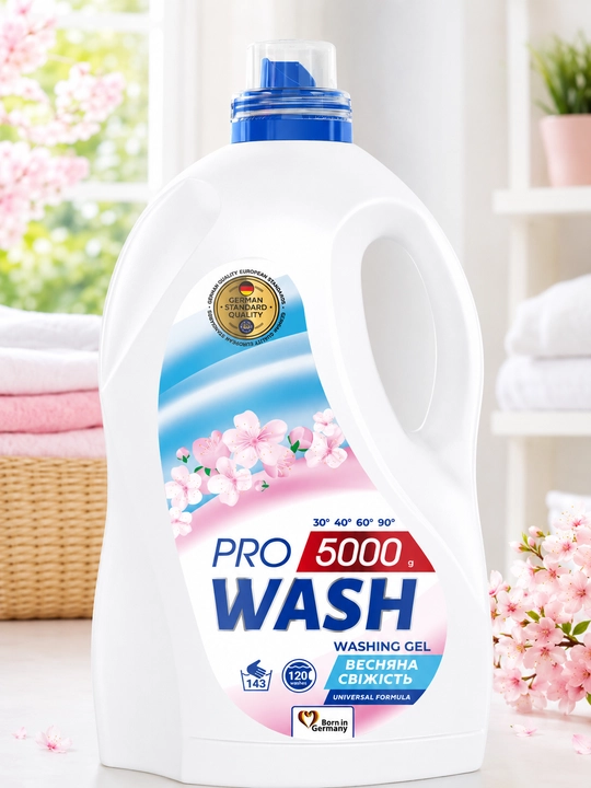 Гель для стирки PRO WASH Весенняя свежесть 5000 мл - 