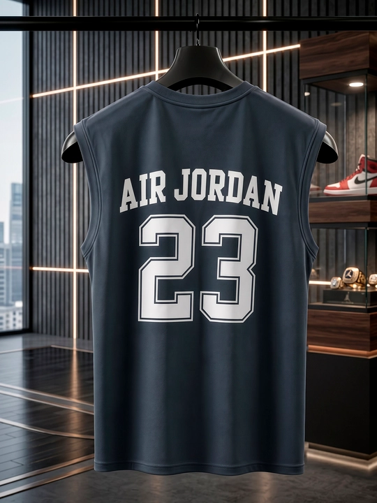 Jordan printli erkaklar yengsiz futbolkasi sport va kundalik kiyish uchun L-3XL