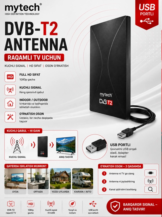 Televizor uchun uy antenasi - 