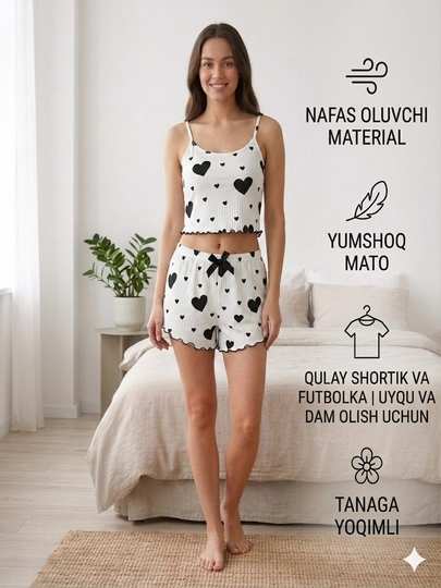 Pijamalar, uy kiyimlari, shortili pijamalar, uyqu kiyimlari, ayollar kiyimlari - 
