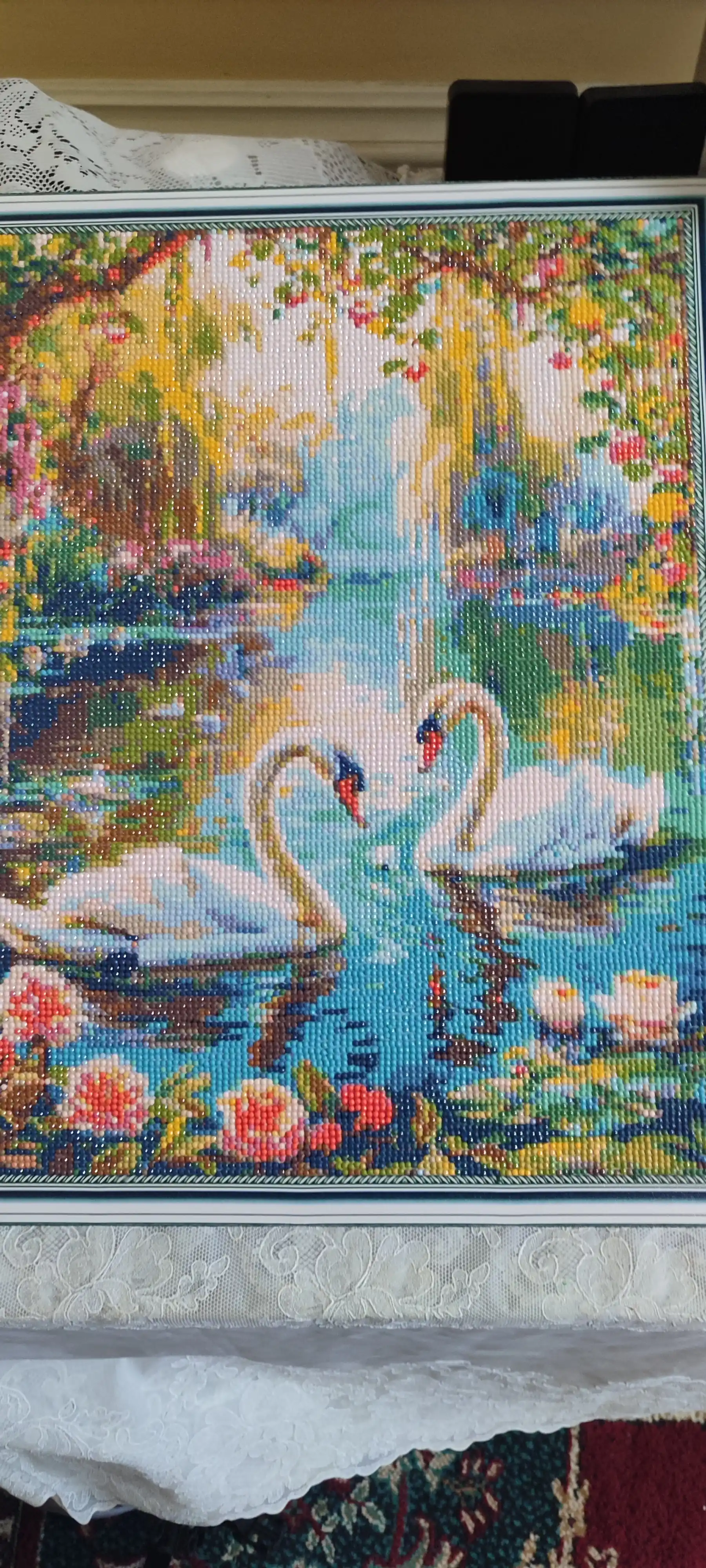 Olmosli mozaika, almazniy mazayka "HAYVONLAR" mavzusida, ramkaga tortilgan, 40*50 sm