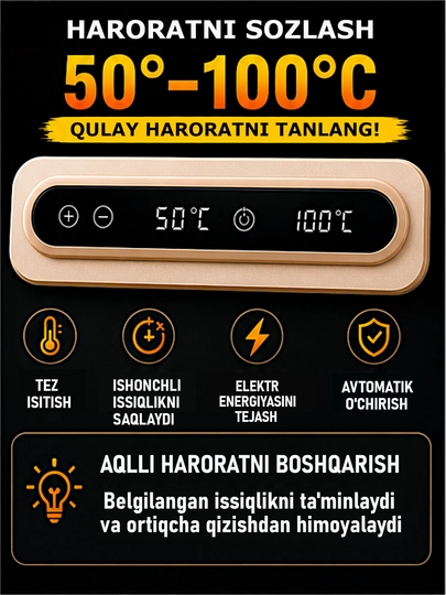 Isitiladigan dasturxon, termoregulyatorli silikon gilamcha, dasturxon, uy uchun