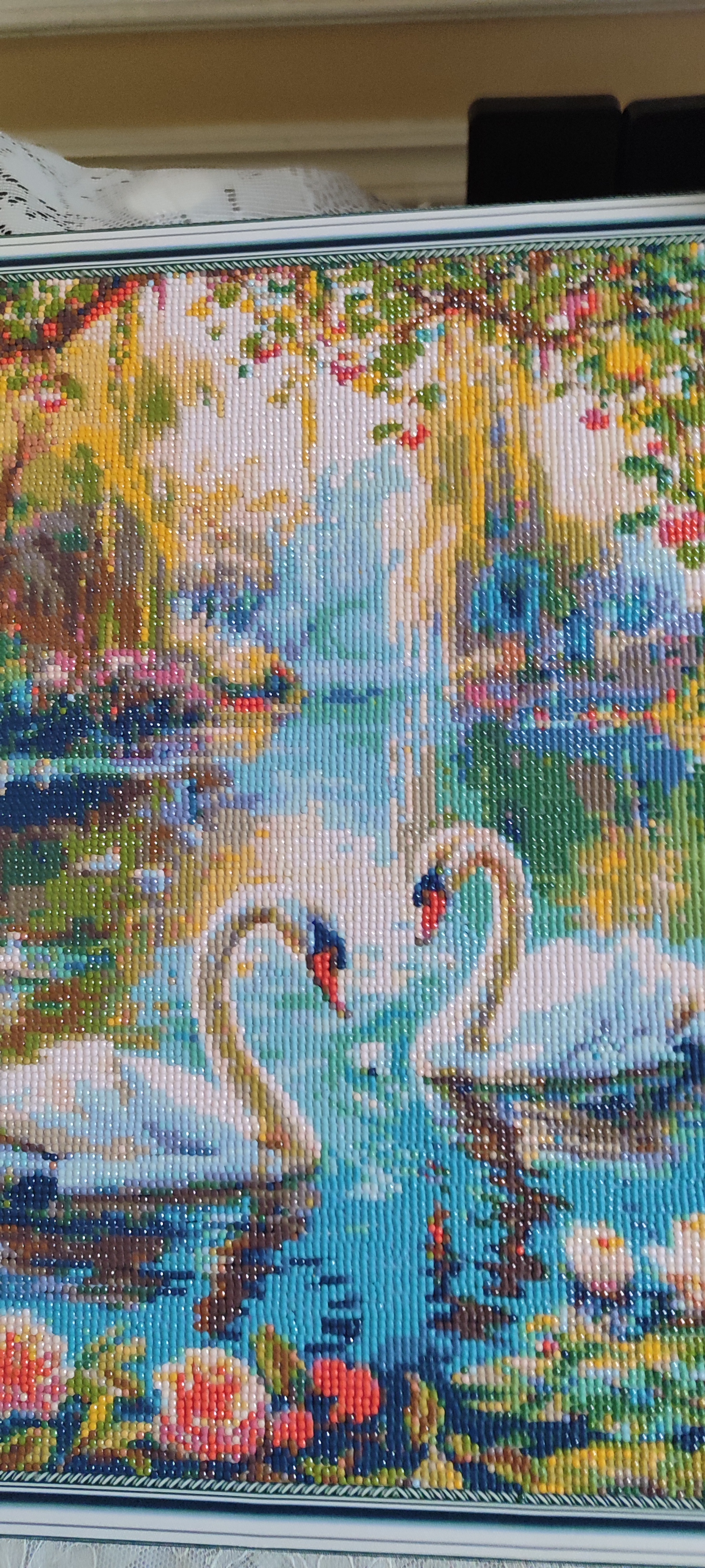 Olmosli mozaika, almazniy mazayka "HAYVONLAR" mavzusida, ramkaga tortilgan, 40*50 sm
