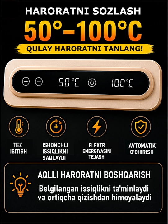 Isitiladigan dasturxon, termoregulyatorli silikon gilamcha, dasturxon, uy uchun