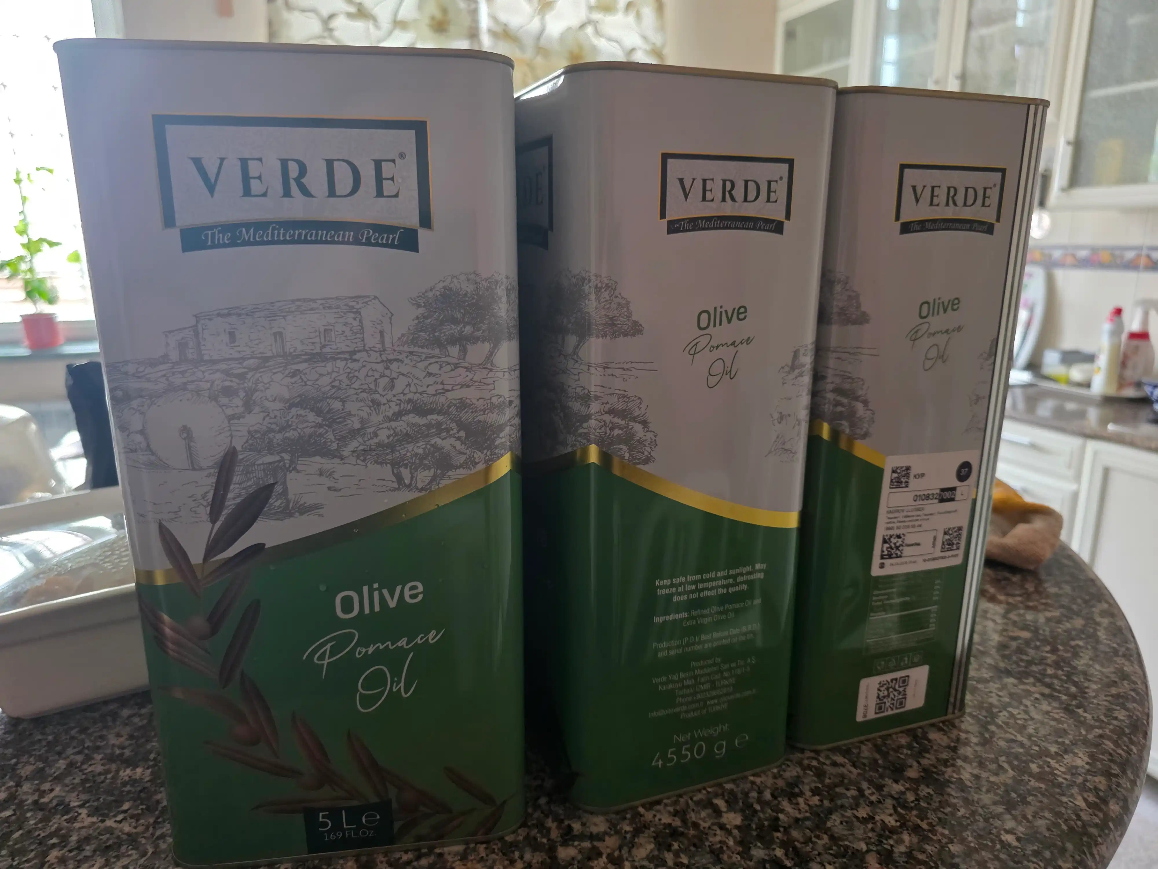 Olive Pomace Oil zaytun yog'i, tozalangan, qovurish va salatlar uchun, 5 litr