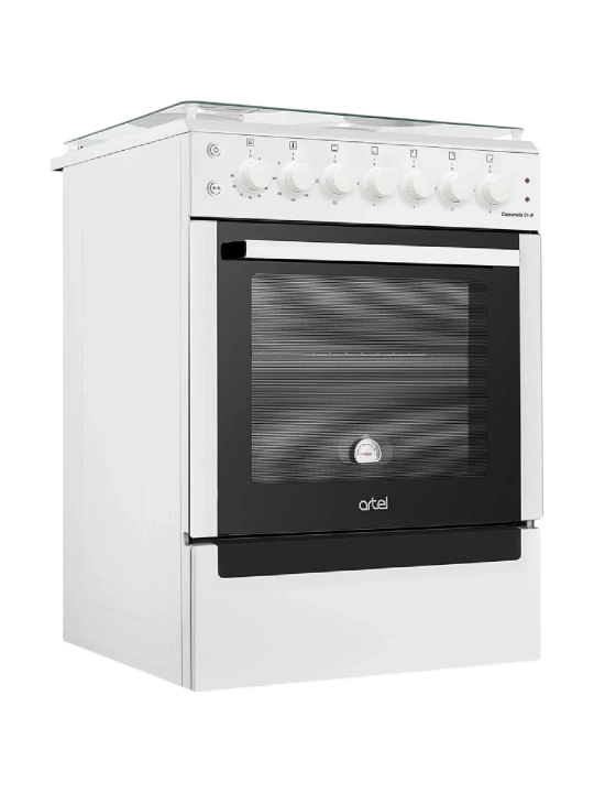 Elektr plita Artel Comarella 01-E White 4 konforkali duxovkali oq zamonaviy model