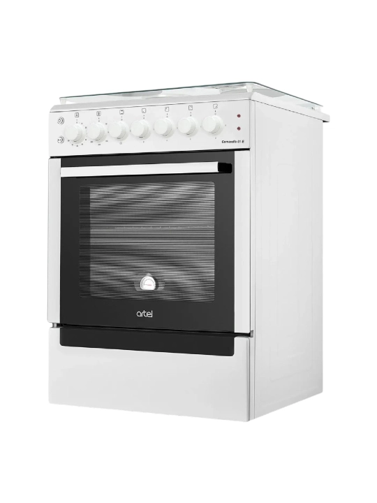 Elektr plita Artel Comarella 01-E White 4 konforkali duxovkali oq zamonaviy model