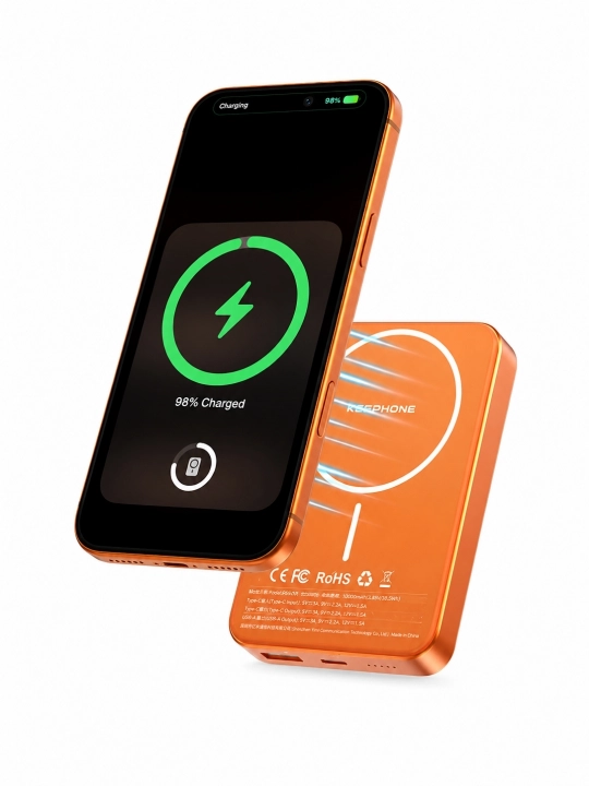 KEEPHONE MagSafe Powerbank 10000mAh, 5000mAh – Беспроводная зарядка 15W, быстрая TypeC 20W