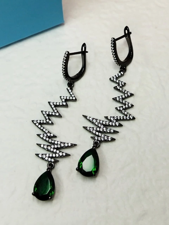 Серьги из серебра 925 пробы с родием, вставки: Фианит (OS00129E-0B-ZKC)