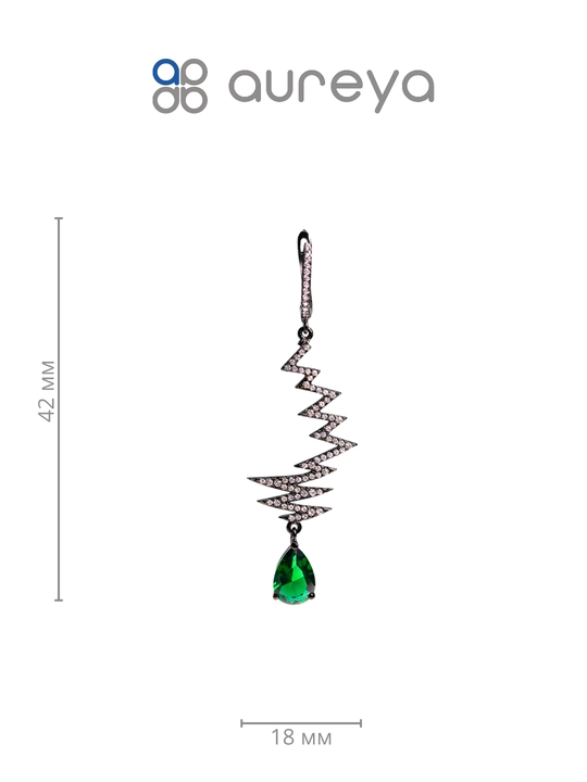 Серьги из серебра 925 пробы с родием, вставки: Фианит (OS00129E-0B-ZKC)