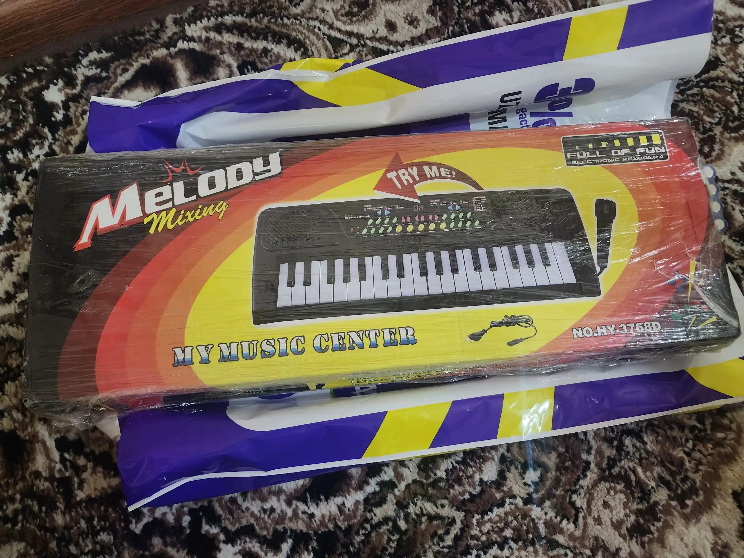 Детский электронный синтезатор с микрофоном пианино игрушка и функцией записи звука