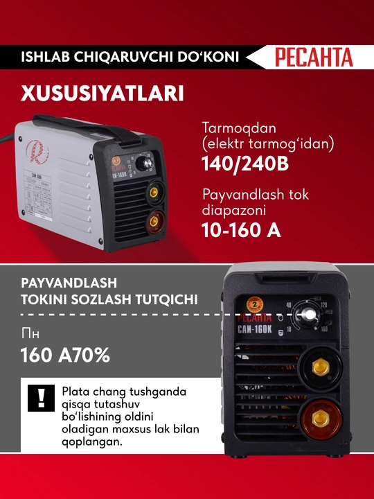 Сварочный аппарат инверторный САИ-160К Ресанта арт.65/35