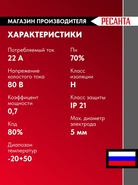 Сварочный аппарат инверторный САИ-190ПН Ресанта арт. 65/19