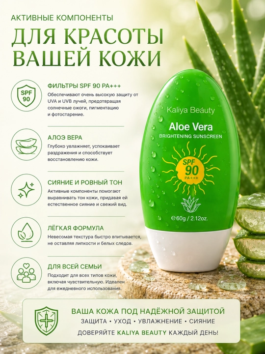 Kaliya Beauty SPF 90+ Sun Cream — солнцезащитный крем для лица и тела