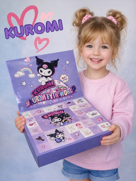 Адвент-календарь, игрушки для девочек, мальчиков Kuromi, Hello Kitty, Stitch, Huntrix, Minecraft