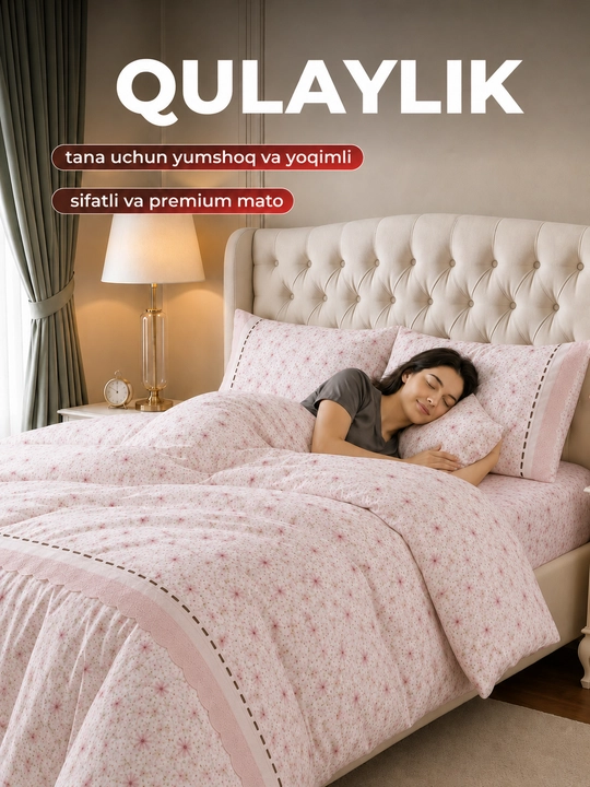 Ikki kishilik, pastel ranglar, kurjavali itoycha pastel choyshab, yostiq jildi