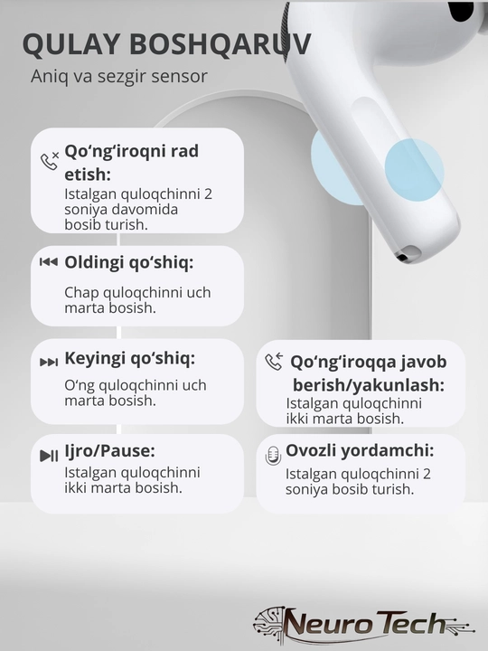 Simsiz quloqchinlari Inkax T07 -  iPhone va Android uchun