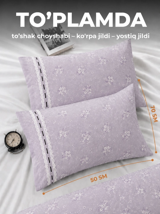 Ikki kishilik, pastel ranglar, kurjavali itoycha pastel choyshab, yostiq jildi