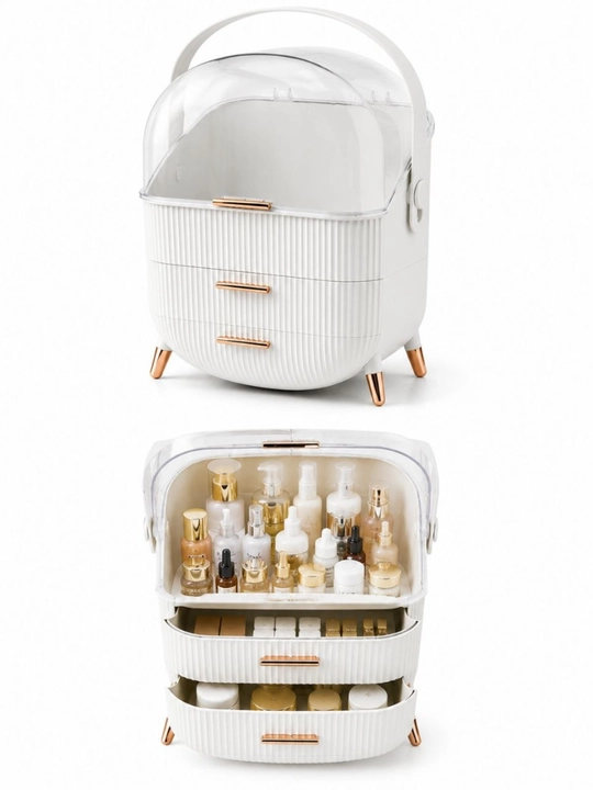 Kosmetika organizeri makeup storage box katta hajmli changdan himoyalangan 37 sm