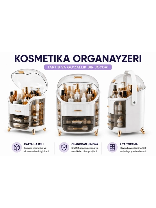 Kosmetika organizeri makeup storage box drawerli cosmetic qutisi katta hajm