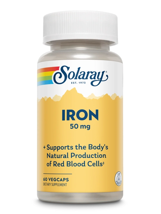 Solaray, Temir, 50 mg, oson so'riluvchi xelatli, 60 kapsula, AQSH