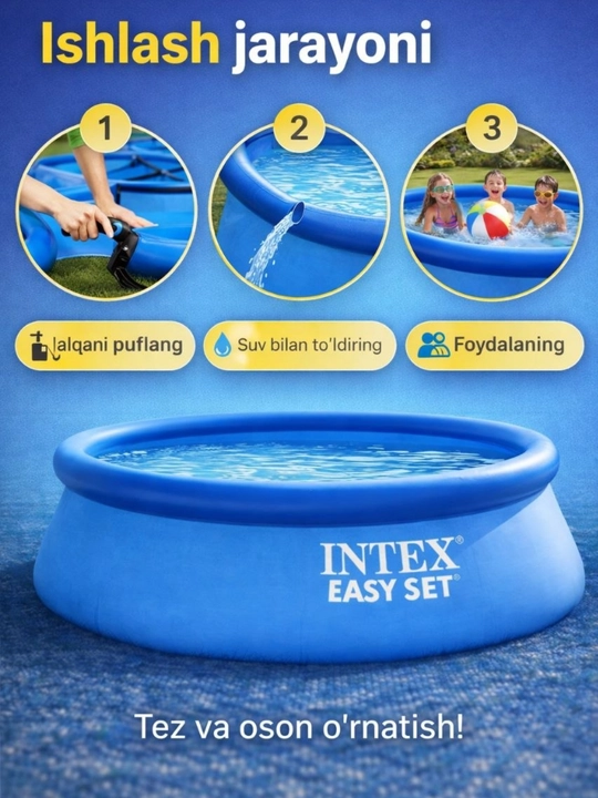 Intex 28120 — Easy Set shishiriladigan basseyn 305×76 sm