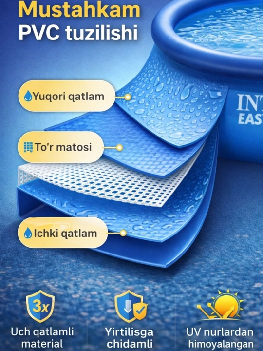 Intex 28120 — Easy Set shishiriladigan basseyn 305×76 sm