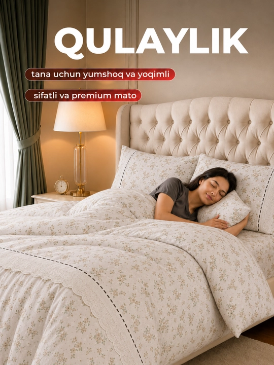 Ikki kishilik, pastel ranglar, kurjavali itoycha pastel choyshab, yostiq jildi