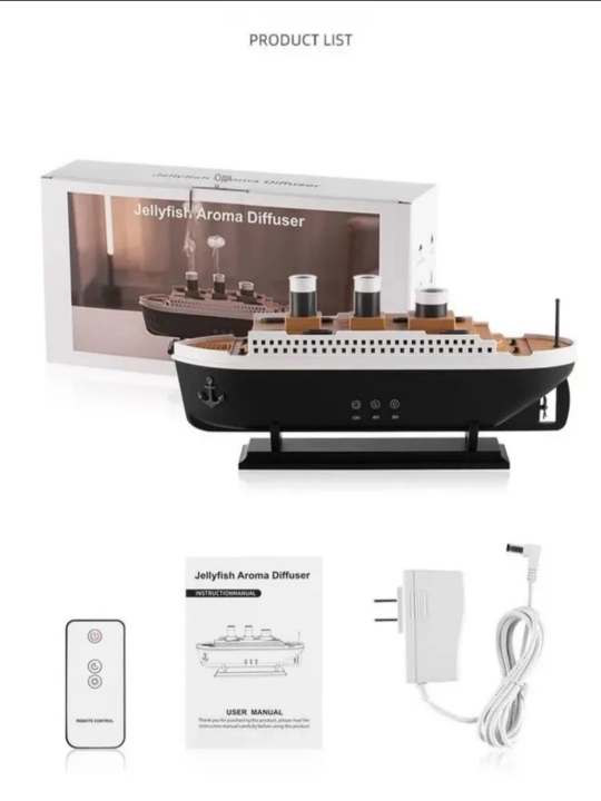 Havo namlagich Titanic aroma diffuzor va tungi chiroq 3 tasi 1 da