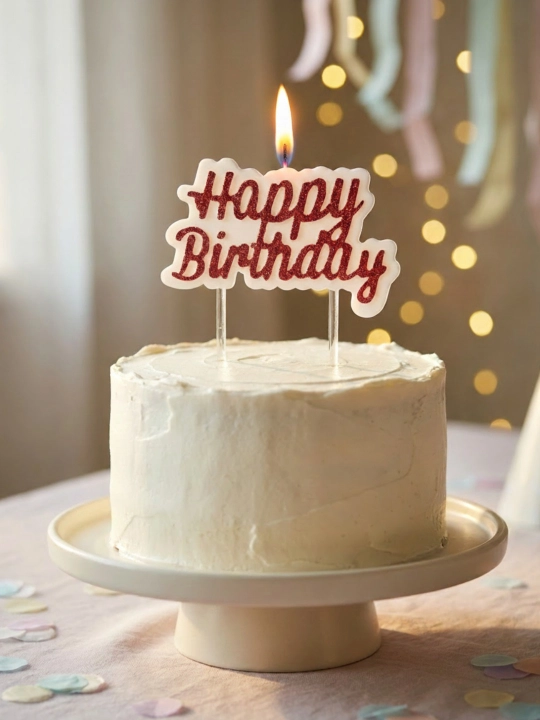 Свечка Happy Birthday для торта праздничная декоративная - 