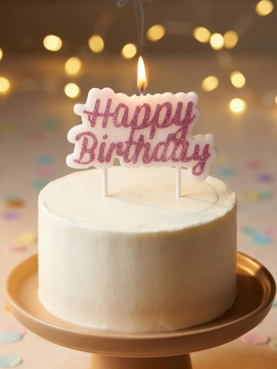 Свечка Happy Birthday для торта праздничная декоративная - 