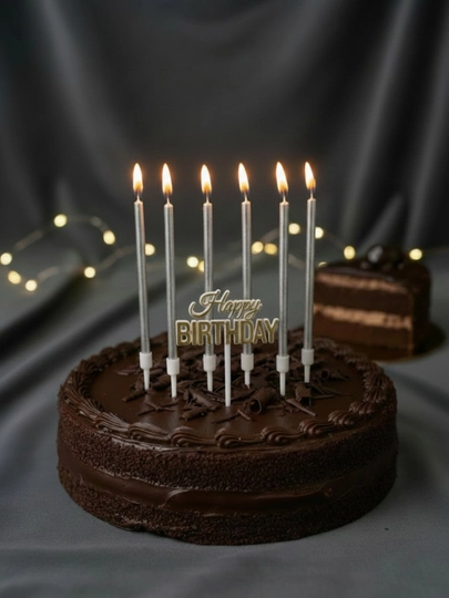 Свечи для торта Happy Birthday набор 6 шт с декоративным элементом Happy Birthday - 