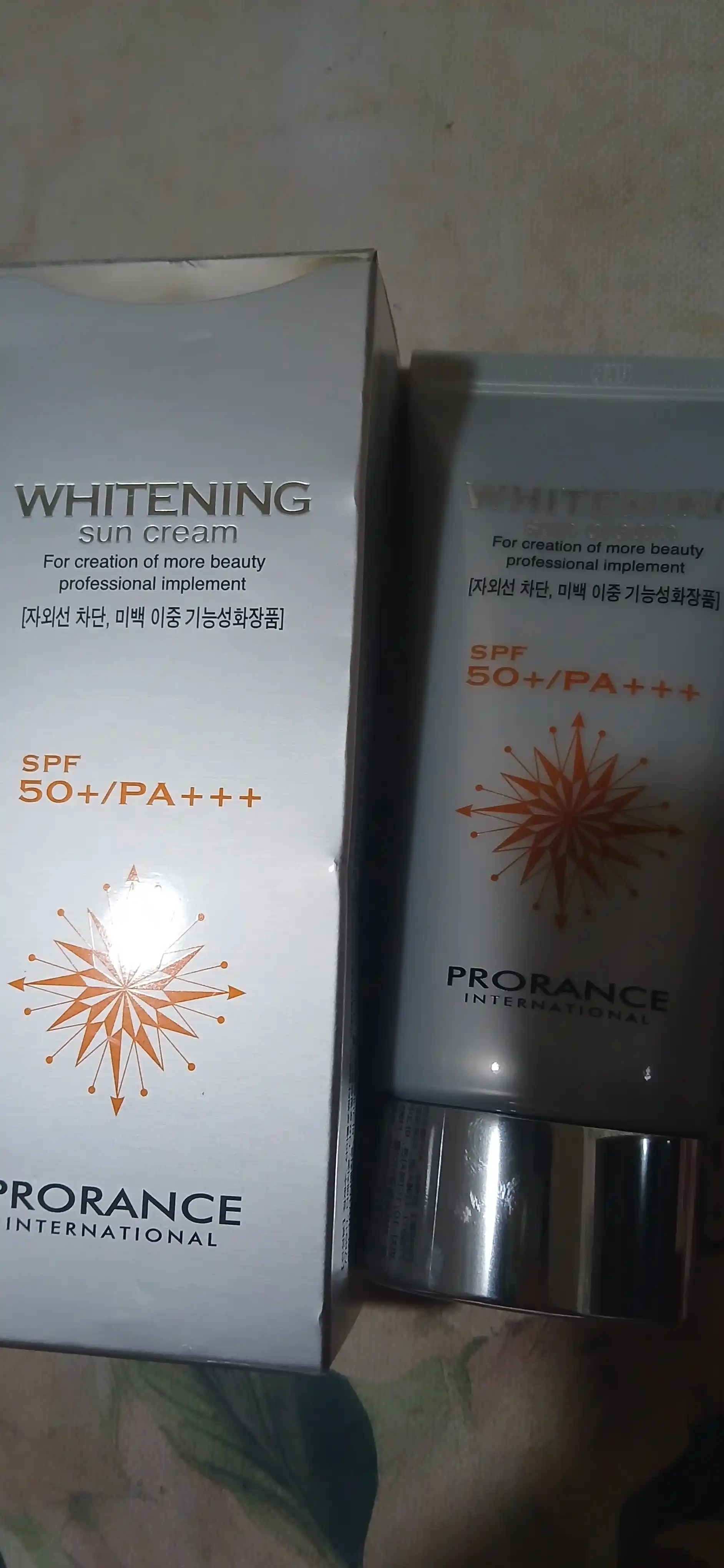 Quyoshdan himoya qiluvchi krem Prorance Whitening SPF 50+ PA+++, oqartiruvchi, 70 ml