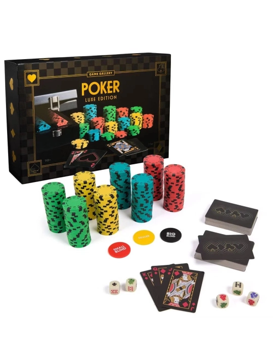 Poker Luxe Edition poker to‘plami 200 ta fishka, kartalar va kubiklar bilan - 