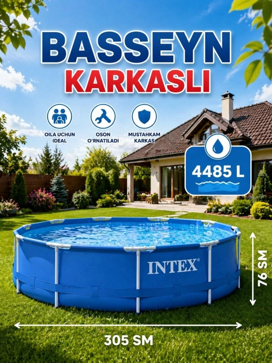 Intex 26700 Prism Frame karkasli basseyn — 305×76 sm - 