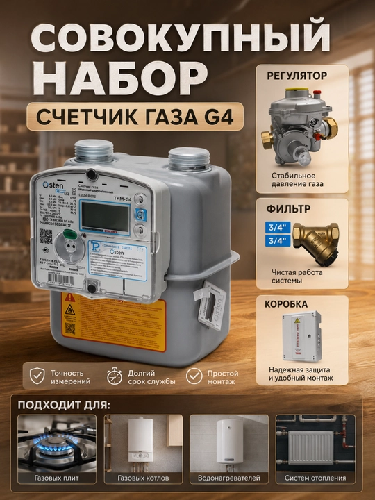 G4, счетчик бытового газа, точное измерение, надежный счетчик - 