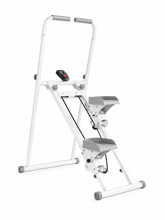 Stepper trenajyor HomeFit buklanadigan kardio fitness uskunasi qora oq rang