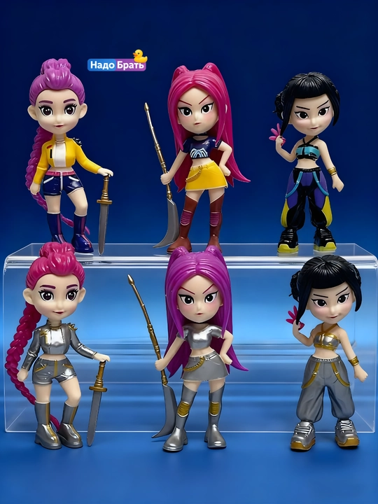 K-Pop Demon Hunters syurpriz figurkasi demon ovchi qizlar, kolleksion