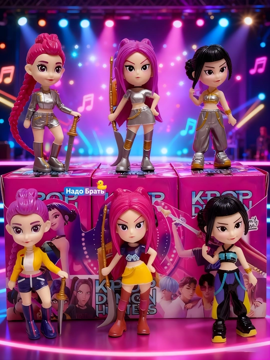 K-Pop Demon Hunters syurpriz figurkasi demon ovchi qizlar, kolleksion