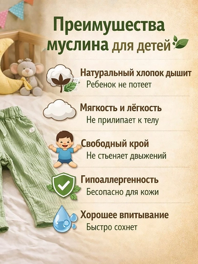 Муслиновые брючки для детей