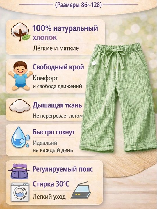 Муслиновые брючки для детей