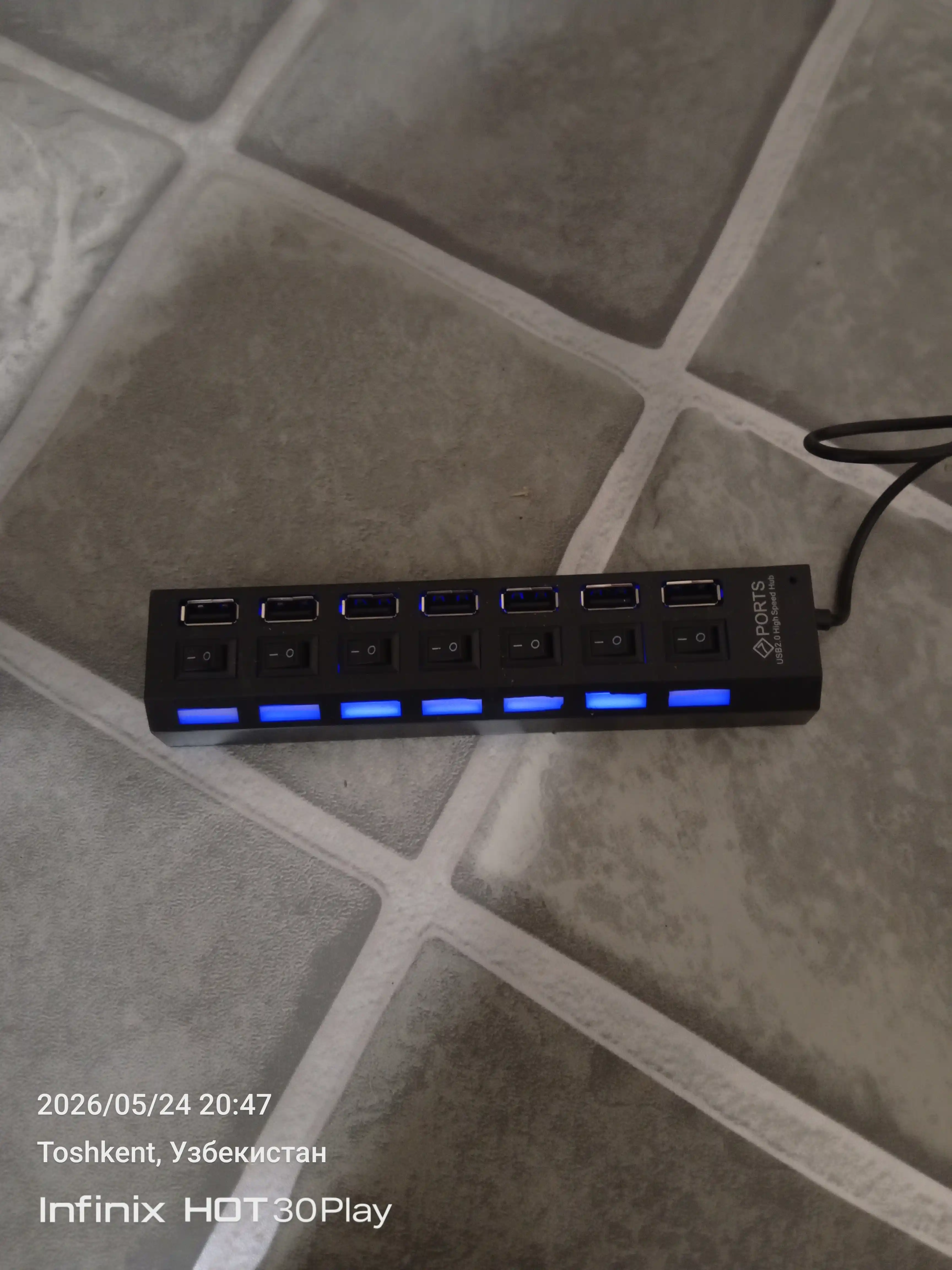 USB-КОНЦЕНТРАТОР. Разъем с 7 портами USB - быстрый, удобный и легкий концентратор 480 МБ/с