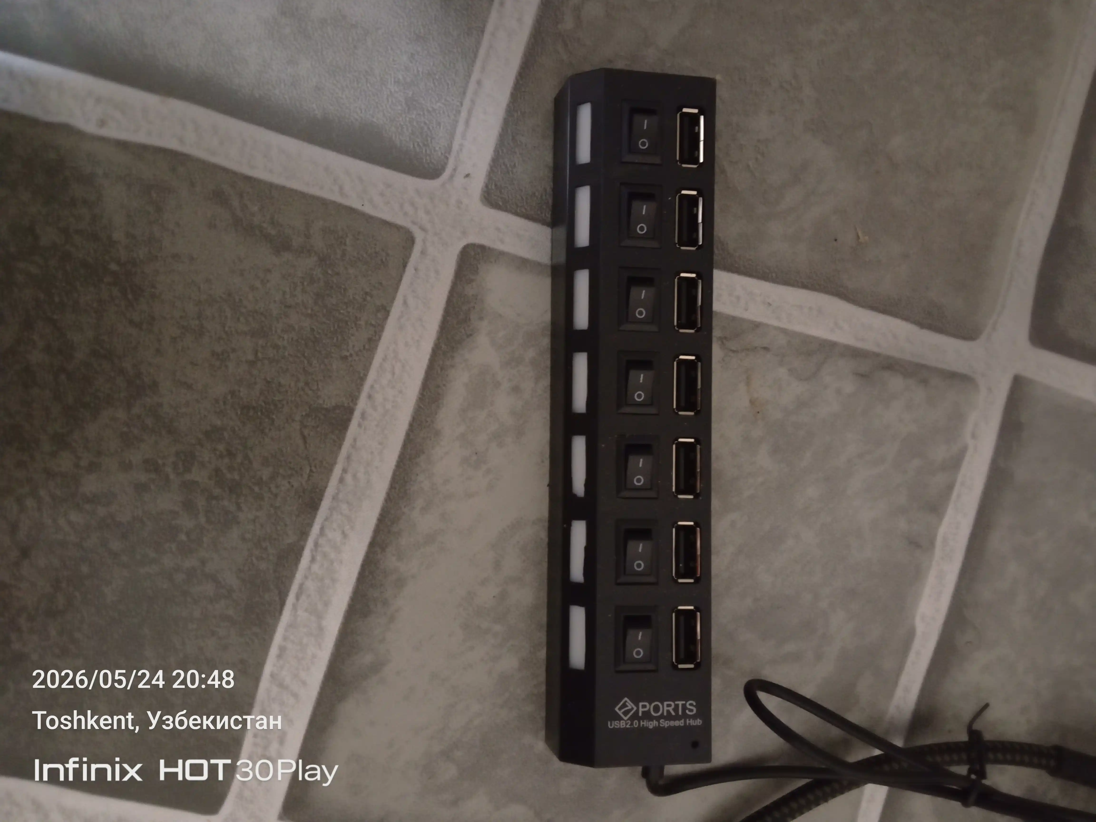 USB-КОНЦЕНТРАТОР. Разъем с 7 портами USB - быстрый, удобный и легкий концентратор 480 МБ/с