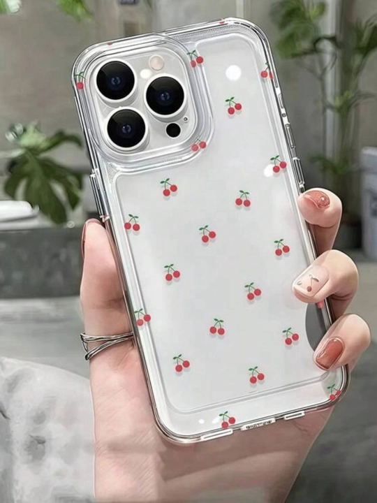 Трендовый прозрачный чехол Mini Cherry 2026 — защитный кейс с воздушной амортизацией - 