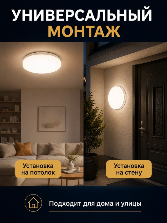 LED ship chirog‘i namlikdan himoyalangan, 18-48W, balkon va yo‘lak uchun